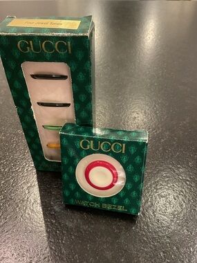 Gucci Interchangeable Watch Bezels in Orange, Green, Black and Red